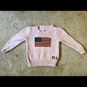 Ralph Lauren | Shirts u0026 Tops | Ralph Lauren Baby Pink Flag Sweater 24  Months | Poshmark